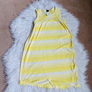 Tea Collection Dress Girls 6 Midi Tank Knit Stripe Sleeveless Yellow White Strip